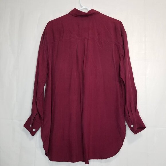 VINTAGE Banana Republic Silk Button Down Shirt wine S Safari & Travel Clothing - Picture 2 of 10